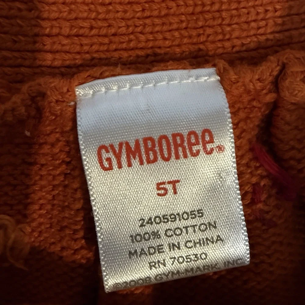 Gymboree Ruffle Hem Knitted Vintage Sweater Dress Polka Dots Orange 5T Fall